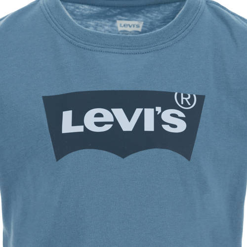 Levis Levi's Kids T-shirt BATWING met logo middenblauw Jongens Katoen Ronde hals 140