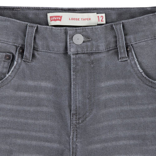 Levis Levi's Kids STAY LOOSE low waist tapered fit jeans graphite pencil Grijs Jongens Stretchdenim 116
