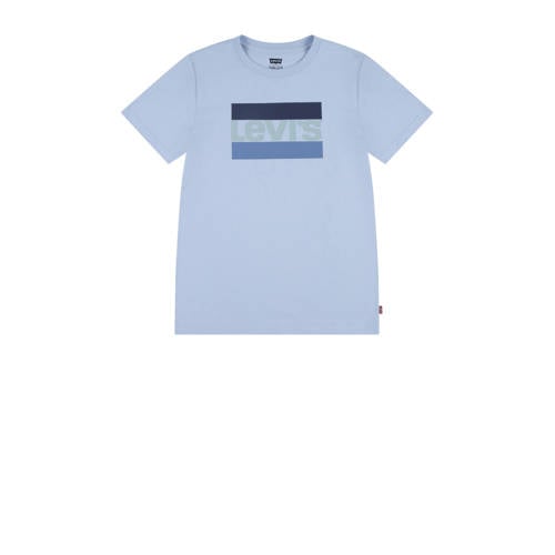 Levi's Kids T-shirt met logo lichtblauw Jongens Logo
