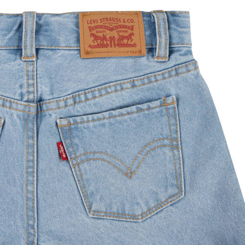 Levis Levi's Kids mom denim short dewy morning Korte broek Blauw Effen 116