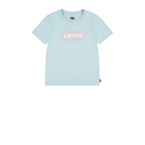 Levi's Kids T-shirt BATWING met logo lichtblauw Meisjes Katoen Ronde hals