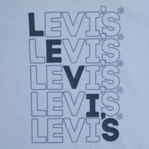Levis Levi's Kids T-shirt met logo zachtblauw Jongens Biologisch katoen Ronde hals 116