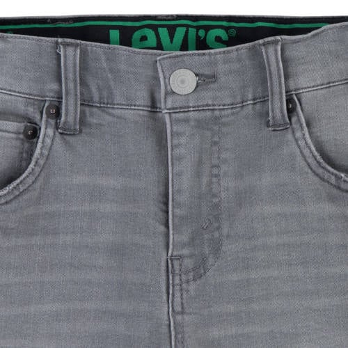 Levis Levi's Kids slim fit denim short graphite pencil Korte broek Grijs Jongens Stretchdenim 128