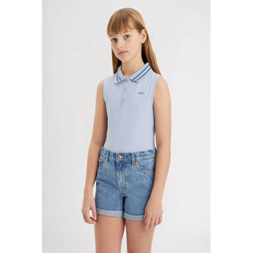 Levis Levi's Kids top lichtblauw Meisjes Katoen Polokraag Effen 116