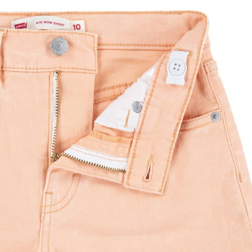 Levis Levi's Kids mom denim short coral sands Korte broek Oranje Meisjes Stretchdenim 116