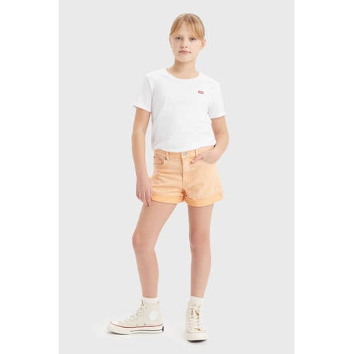 Levi's Kids mom denim short coral sands Korte broek Oranje Meisjes Stretchdenim
