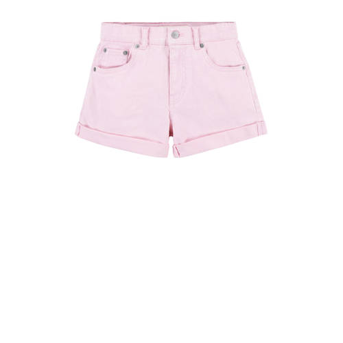 Levi's Kids mom denim short chalk pink Korte broek Roze Meisjes Stretchdenim