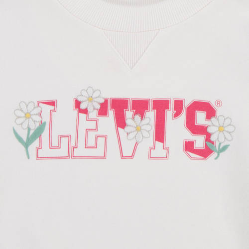 Levis Levi's Kids sweater met logo wit roze Logo 116 | Sweater van Levi's