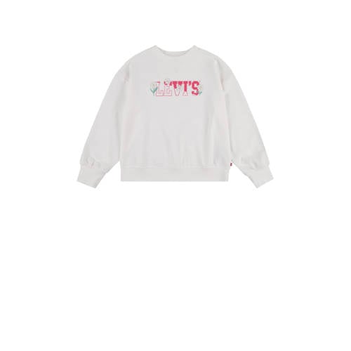 Levi's Kids sweater met logo wit/roze Logo