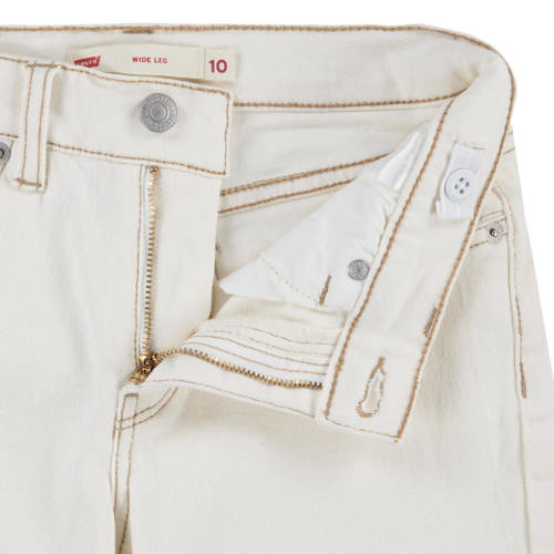 Levis Levi's Kids wide leg jeans offwhite Ecru Meisjes Stretchkatoen Effen 116