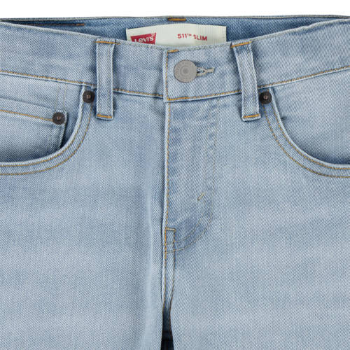 Levis Levi's Kids 511 slim fit jeans terri whatup w o destruction Blauw Jongens Stretchdenim 116