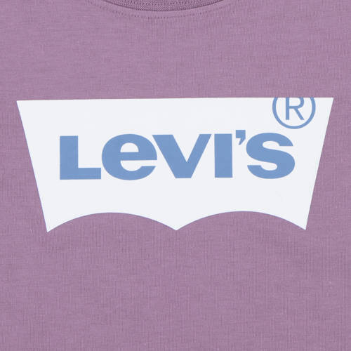 Levis Levi's Kids T-shirt BATWING met logo lichtpaars Jongens Katoen Ronde hals 116