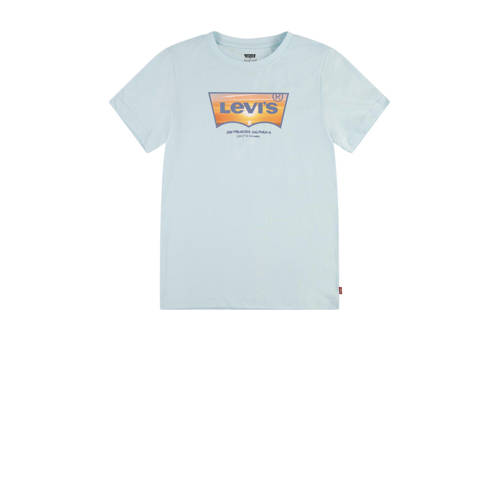 Levi's Kids T-shirt SUNSET BATWING met logo lichtblauw Jongens Biologisch katoen Ronde hals