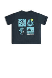 thumbnail: Retour Mini T-shirt Pepijn met backprint antraciet/blauw