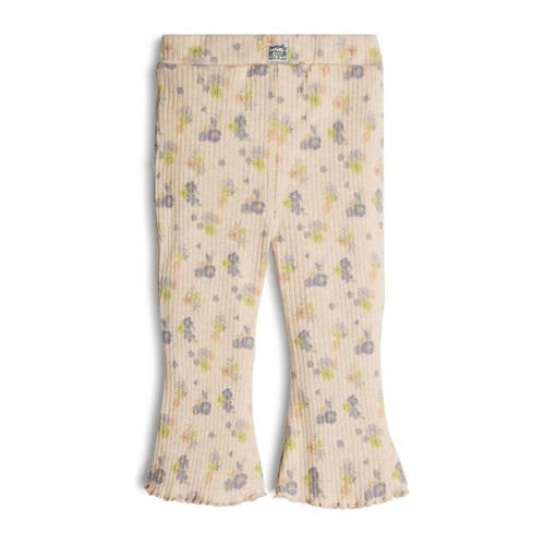 Retour Jeans Retour Mini gebloemde flared broek Natalia beige lila groen Meisjes Stretchkatoen 104