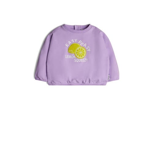 Retour Mini sweater Vicky met printopdruk lila/geel Paars Printopdruk - 104