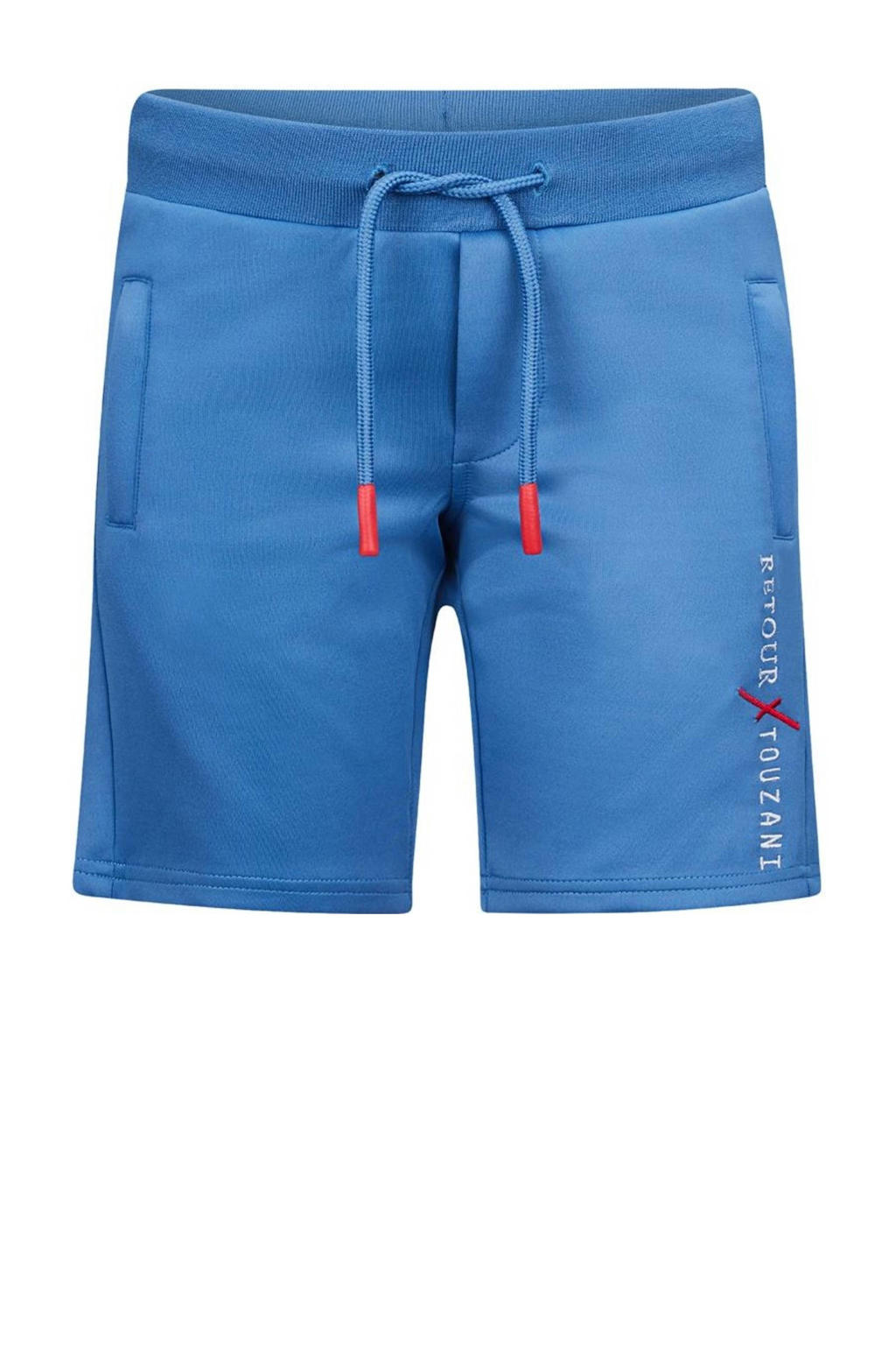 Blauwe jongens Retour X Touzani sweatshort Spin van polyester met elastische tailleband met koord en logo dessin