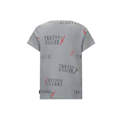 Retour Jeans Retour X Touzani T-shirt Soccer met all over print grijs Jongens Biologisch katoen Ronde hals 116
