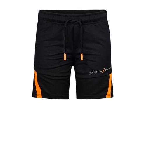 Retour X Touzani sweatshort Air met logo zwart/oranje Korte broek Jongens Polyester