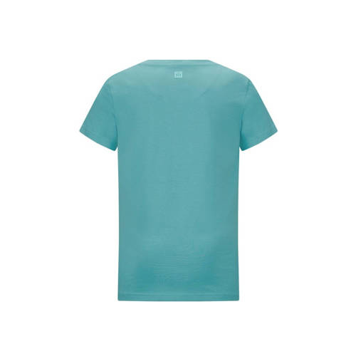 Retour Jeans T-shirt Sean turquoise Blauw Jongens Stretchkatoen V-hals 116