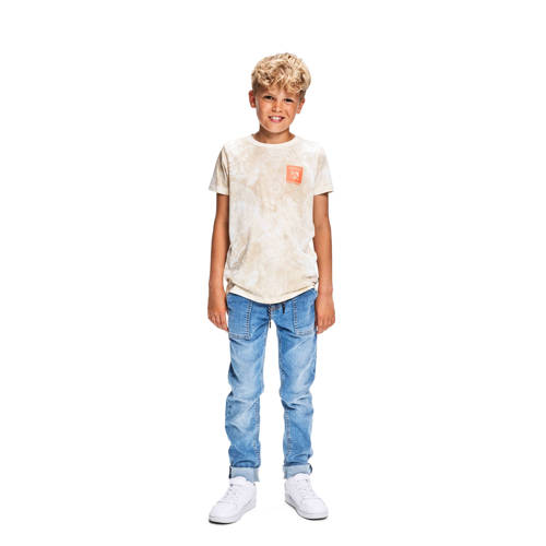 Retour Jeans T-shirt Max met all over print beige offwhite Jongens Katoen Ronde hals 146 152