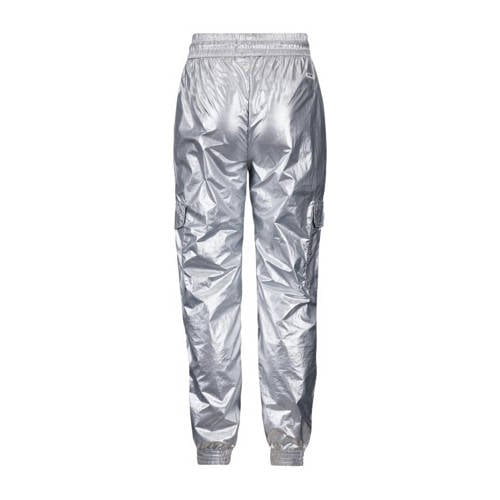 Retour Jeans metallic loose fit cargobroek Winnie zilver metallic Meisjes Polyamide 116