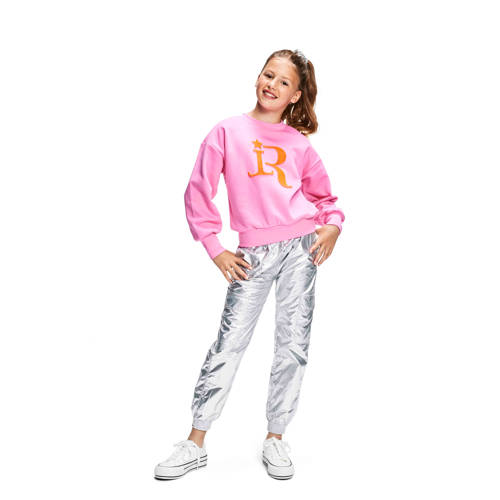 Retour Jeans metallic loose fit cargobroek Winnie zilver metallic Meisjes Polyamide 116