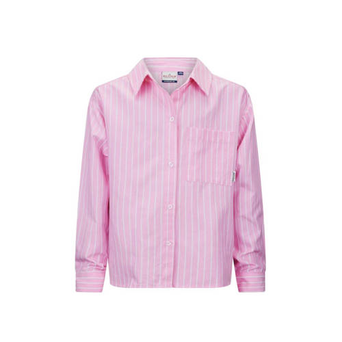 Retour Jeans gestreepte blouse Bibi roze/wit Meisjes Katoen Klassieke kraag - 116