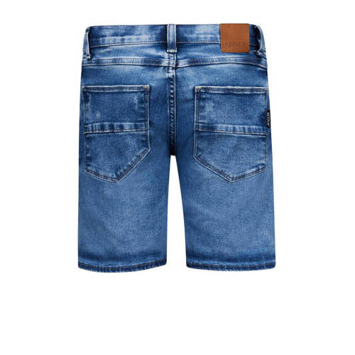 Retour Jeans denim short Reven Indigo medium blue denim Korte broek Blauw Jongens Stretchdenim 116