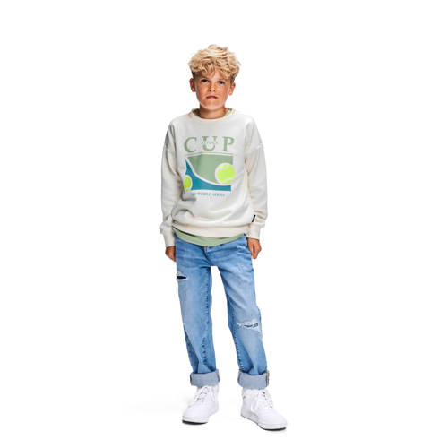 Retour Jeans sweater Kyle met printopdruk ecru Printopdruk 116