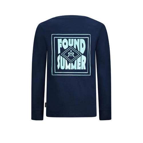 Retour Jeans longsleeve Jilles met backprint donkerblauw Jongens Katoen Ronde hals 116