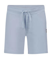 thumbnail: Blauwe jongens Retour Jeans sweatshort Maxim met elastische tailleband met koord en effen