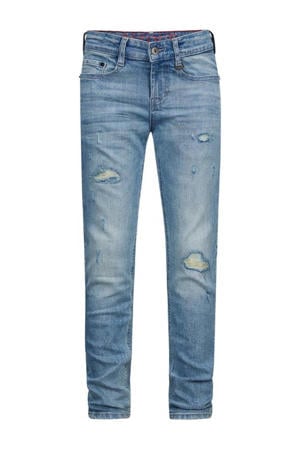 tapered fit jeans Wulf Repair light blue denim