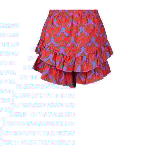 Retour Jeans skort Isabel met all over print en volant paars rood Rok Meisjes Viscose 116