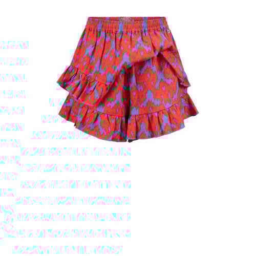 Retour Jeans skort Isabel met all over print en volant paars rood Rok Meisjes Viscose 116