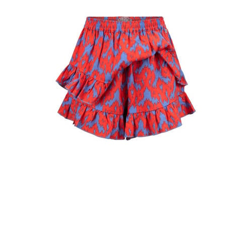 Retour Jeans skort Isabel met all over print en volant paars rood Rok Meisjes Viscose 116