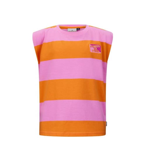 Retour Jeans gestreept T-shirt Lia roze/oranje Meisjes Biologisch katoen Ronde hals