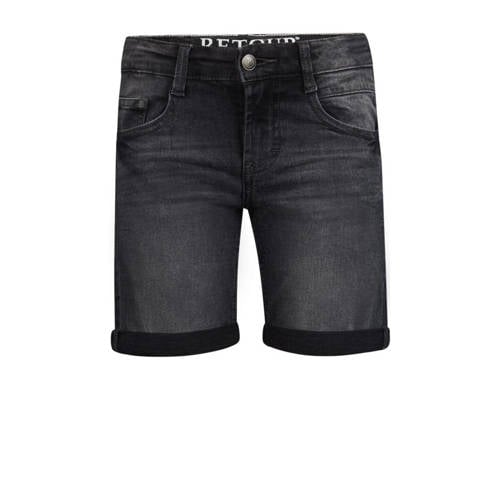 Retour Jeans denim short Reven industrial grey Korte broek Zwart Jongens Stretchdenim