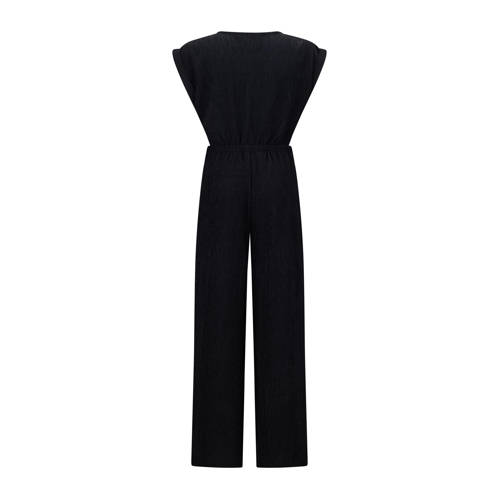 Retour Jeans jumpsuit Bella zwart Meisjes Polyester V-hals Effen 158 164