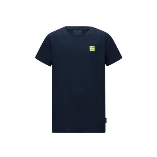 Retour Jeans T-shirt Chiel met backprint donkerblauw Jongens Katoen Ronde hals