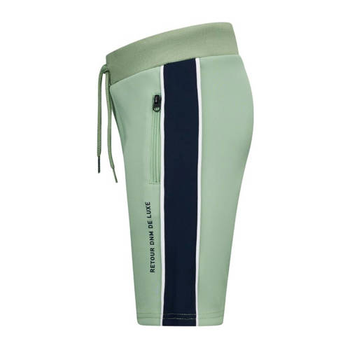 Retour Jeans sweatshort Lars lichtgroen donkerblauw Korte broek Jongens Polyester 158 164