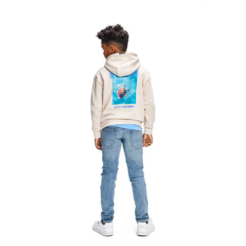 Retour Jeans hoodie Otis met backprint beige Sweater Backprint 116