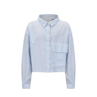 thumbnail: Retour Jeans gestreepte blouse Isla lichtblauw/wit