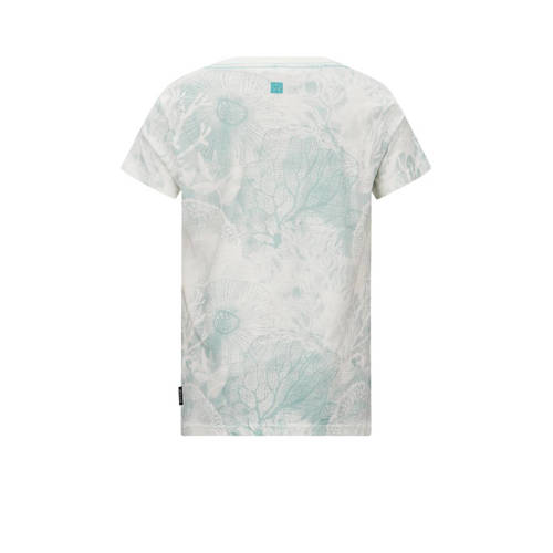 Retour Jeans T-shirt Max met all over print groen ecru Jongens Katoen Ronde hals 116