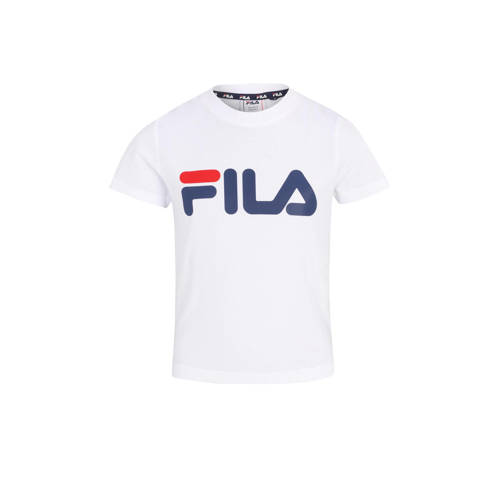 Fila T-shirt met logo wit Jongens/Meisjes Katoen Ronde hals Logo