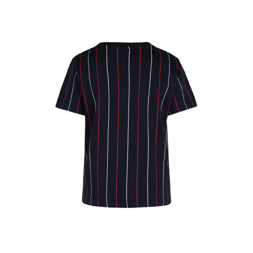 Fila gestreept T-shirt zwart wit rood Blauw Jongens Meisjes Katoen Ronde hals 86 92
