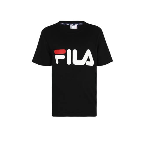 Fila T-shirt met logo zwart Jongens/Meisjes Katoen Ronde hals Logo - 110/116