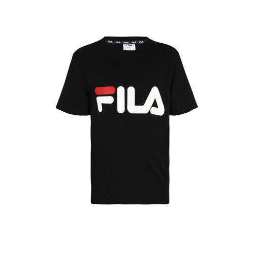 Fila T-shirt met logo zwart Jongens/Meisjes Katoen Ronde hals Logo