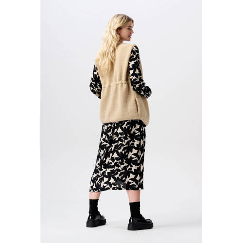 Noppies zwangerschapsgilet Indi beige Dames Teddy V-hals Effen XS