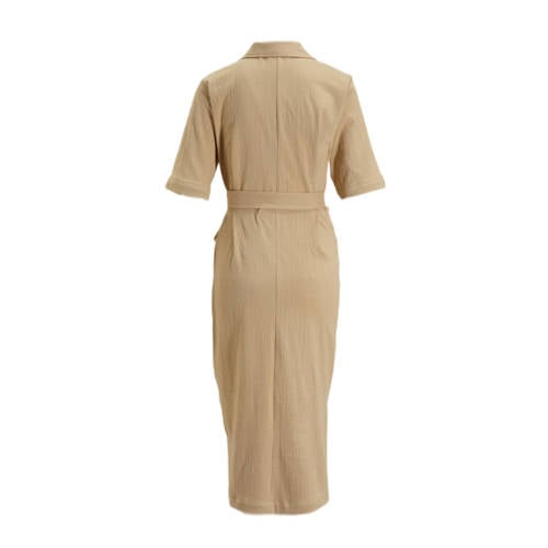Noppies zwangerschaps- en voedingsjurk Katarina zand Beige Dames Katoen Klassieke kraag XS